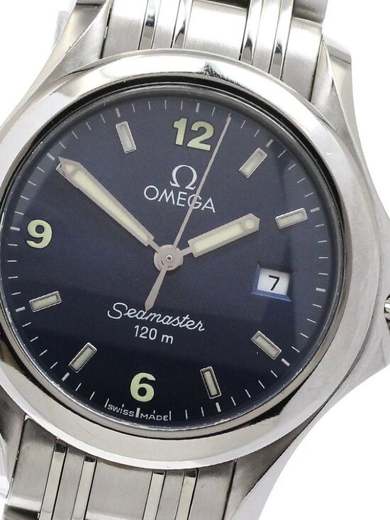OMEGA Seamaster120 2571.83 Date Navy Dial Quartz Ladies Watch_938571 main image 6